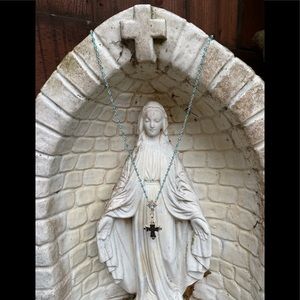 Virgin Saints & Angels Evita Turquoise crystal necklace.